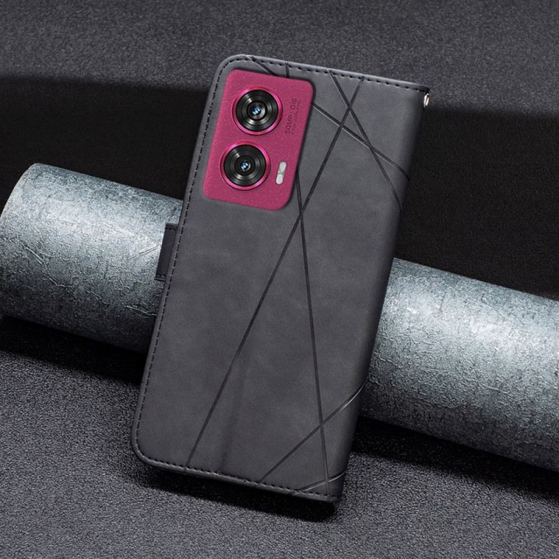 Bőrtok Motorola Edge 50 Fusion Binfen Color Geometria