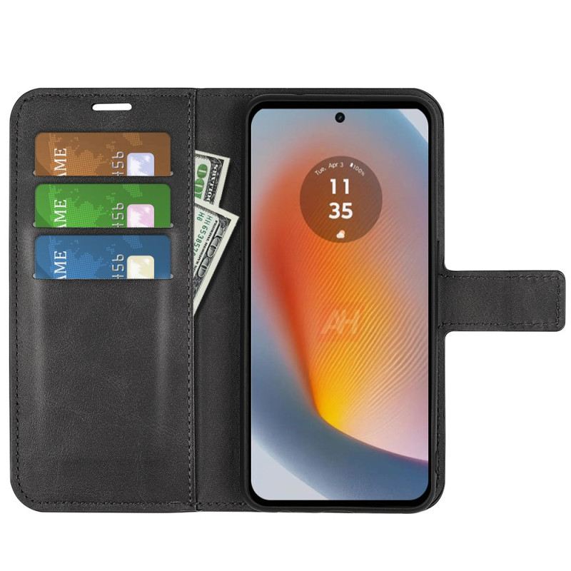 Bőrtok Motorola Edge 50 Fusion Bőr Stílus