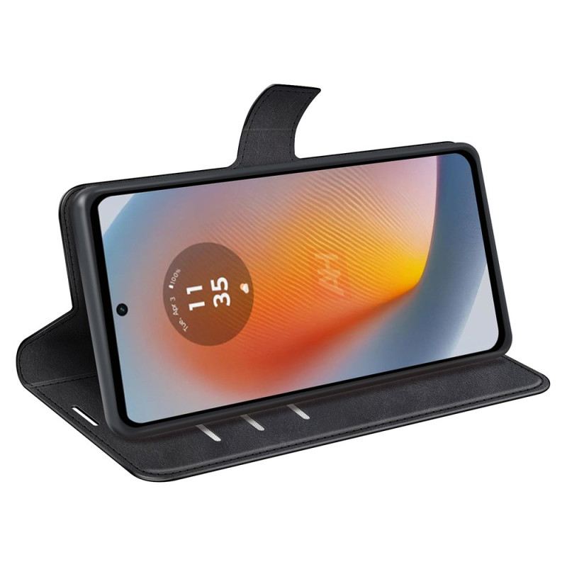 Bőrtok Motorola Edge 50 Fusion Bőr Stílus