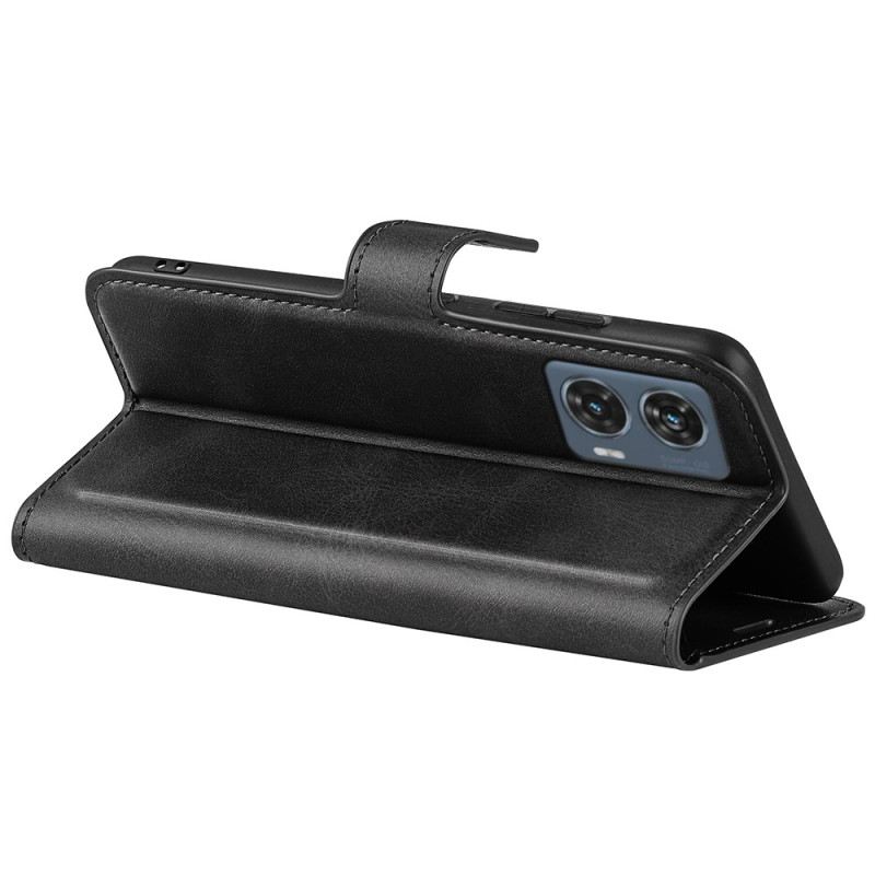 Bőrtok Motorola Edge 50 Fusion Bőr Stílus