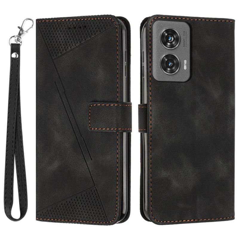 Bőrtok Motorola Edge 50 Fusion Háromszög Minta