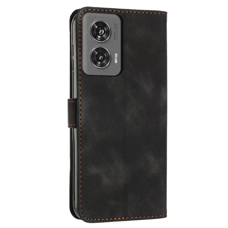 Bőrtok Motorola Edge 50 Fusion Háromszög Minta