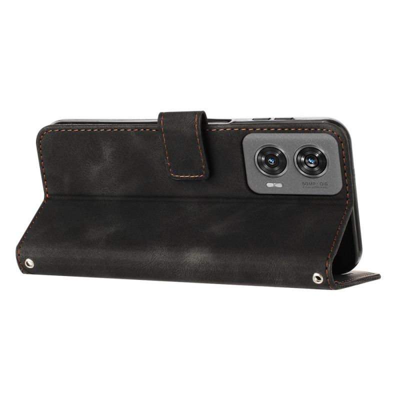 Bőrtok Motorola Edge 50 Fusion Háromszög Minta