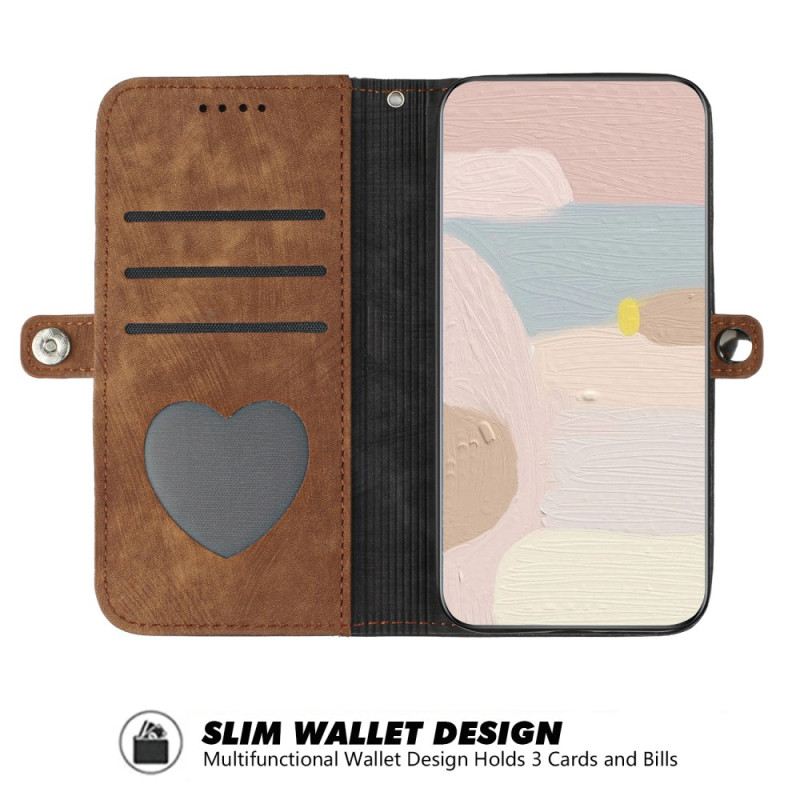 Bőrtok Motorola Edge 50 Fusion Kéttónusú Velúr Effektus Pánttal