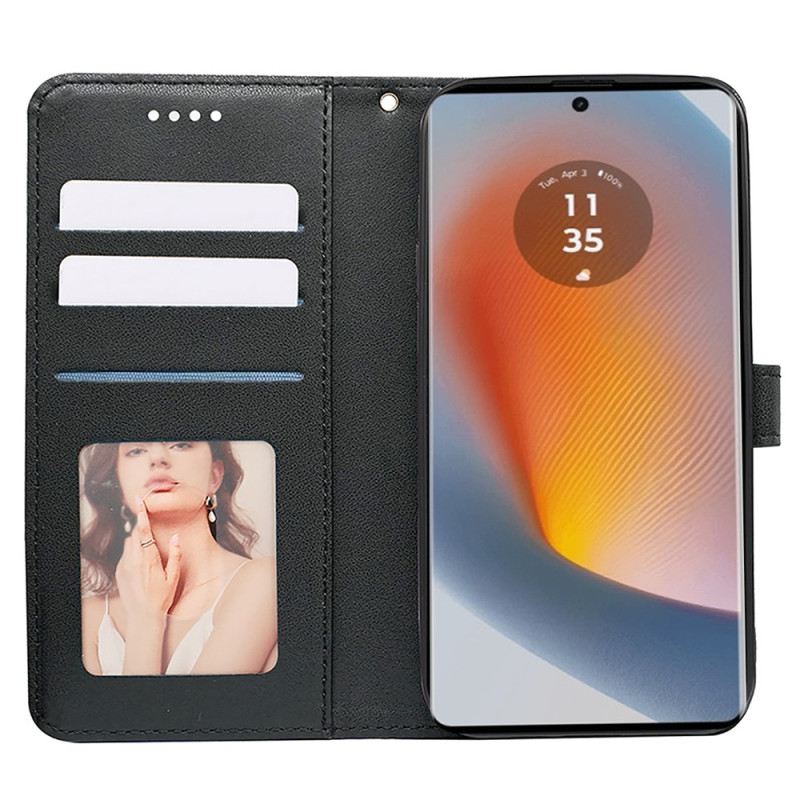 Bőrtok Motorola Edge 50 Fusion Kockamintás Fríz