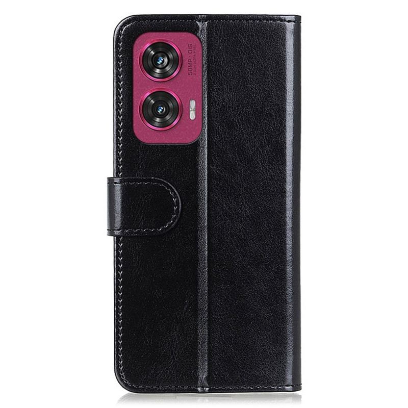 Bőrtok Motorola Edge 50 Fusion Lakkbőr Utánzat