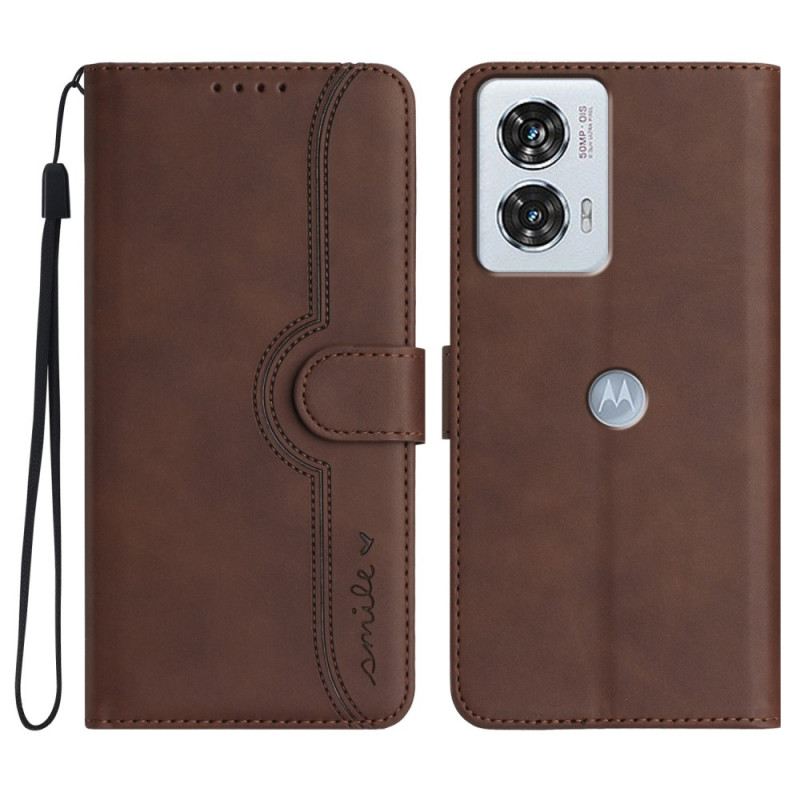 Bőrtok Motorola Edge 50 Fusion Mosolyogj