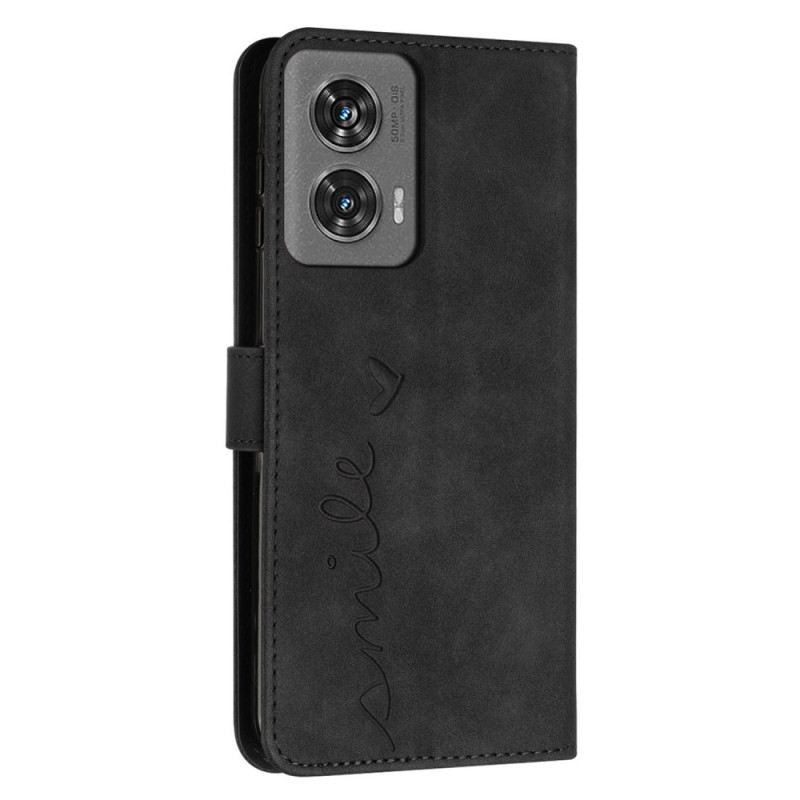 Bőrtok Motorola Edge 50 Fusion Mosolyogj A Nyakpántra