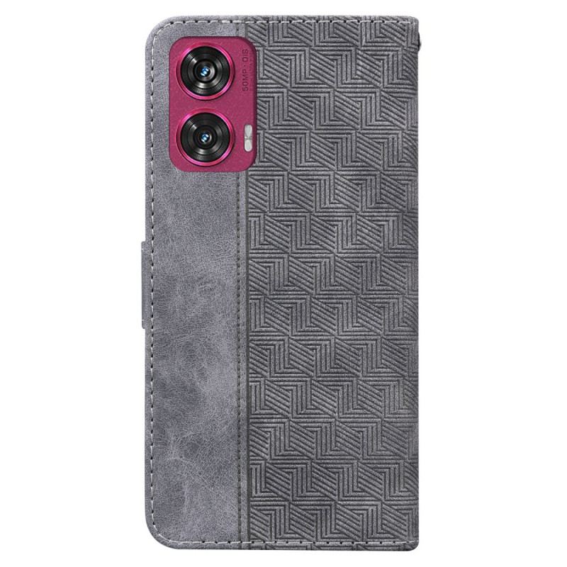 Bőrtok Motorola Edge 50 Fusion Pántos Szőtt Minta