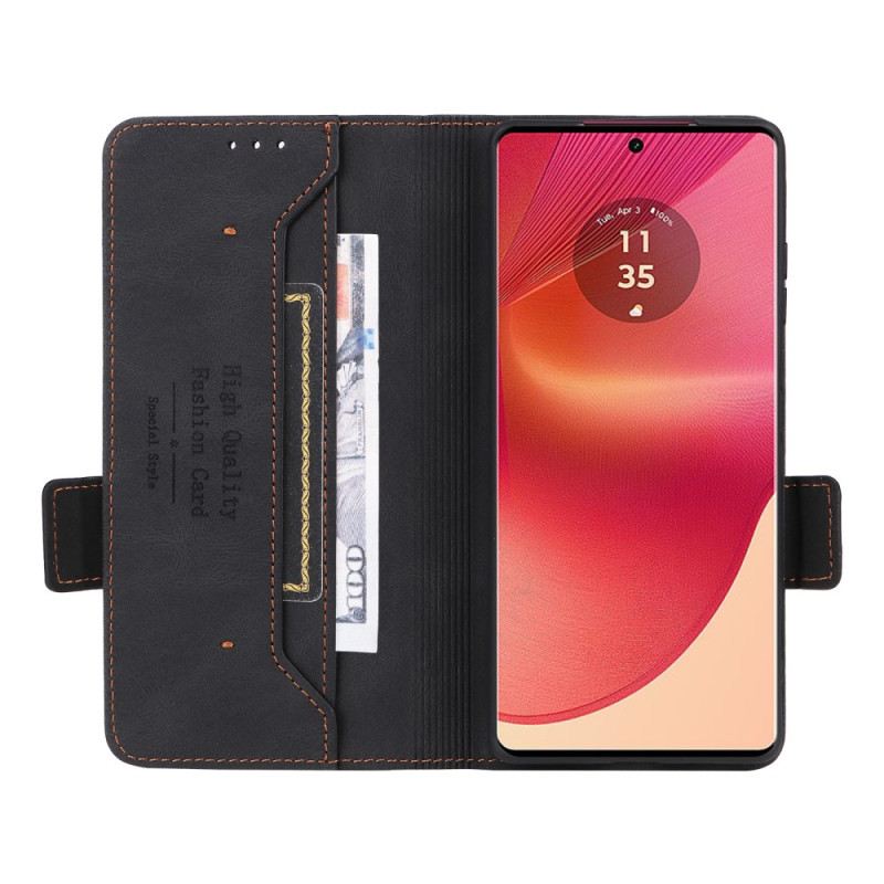 Bőrtok Motorola Edge 50 Fusion Retro Dizájn