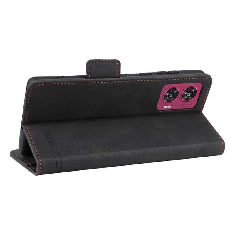 Bőrtok Motorola Edge 50 Fusion Retro Dizájn