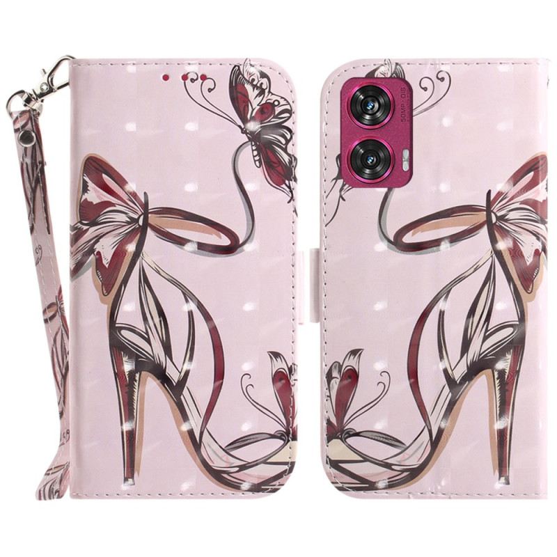 Bőrtok Motorola Edge 50 Fusion Szíjszivattyú