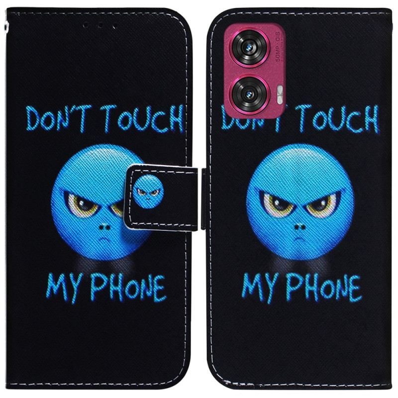 Bőrtok Motorola Edge 50 Fusion Telefon Emoji