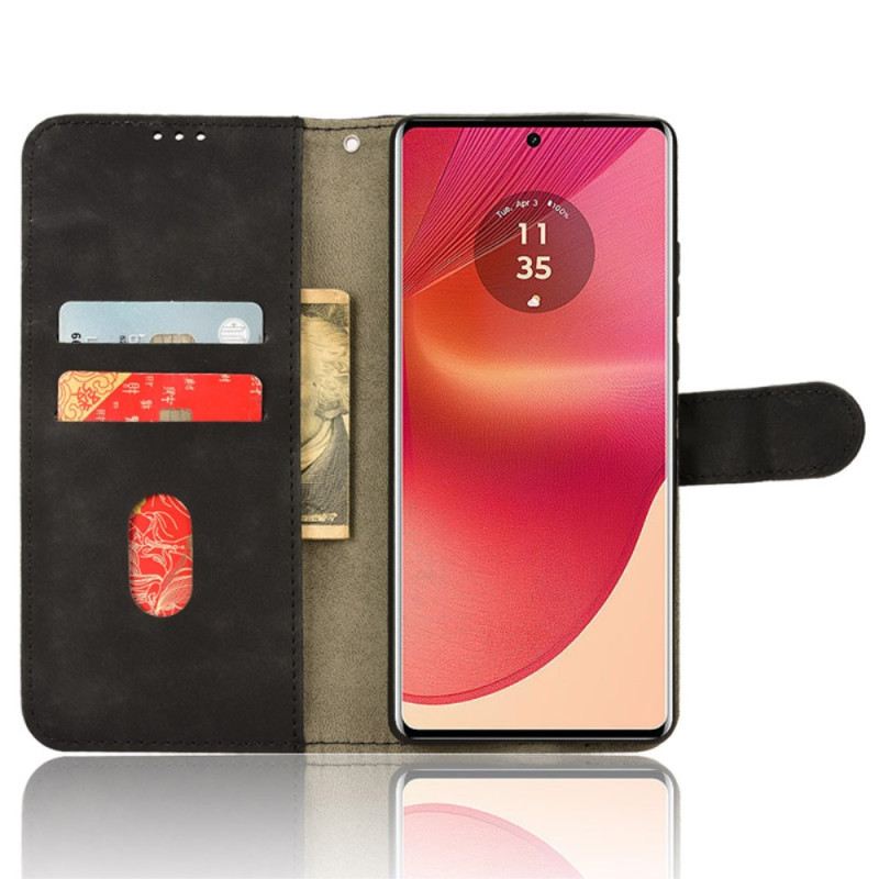 Bőrtok Motorola Edge 50 Fusion Velúr Hatás