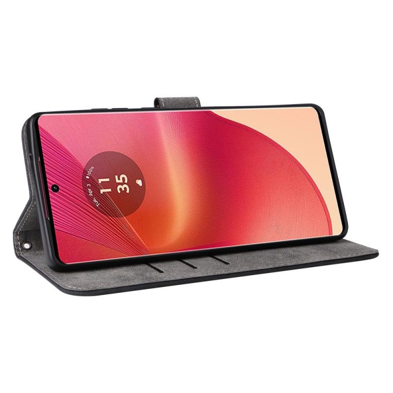 Bőrtok Motorola Edge 50 Fusion Velúr Stílusú Rfid Blokkolás