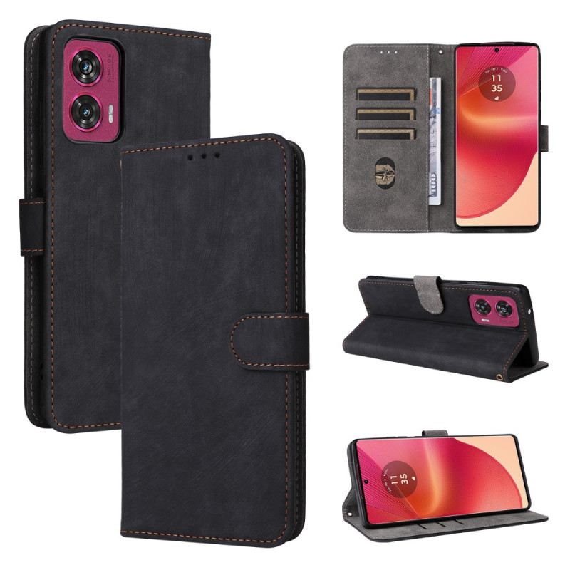 Bőrtok Motorola Edge 50 Fusion Velúr Stílusú Rfid Blokkolás