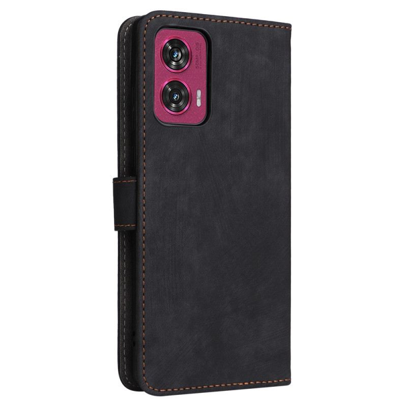 Bőrtok Motorola Edge 50 Fusion Velúr Stílusú Rfid Blokkolás