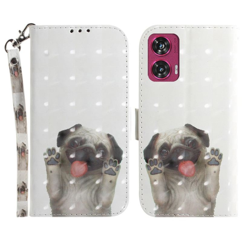 Fliptok Motorola Edge 50 Fusion Szíjas Mopsz