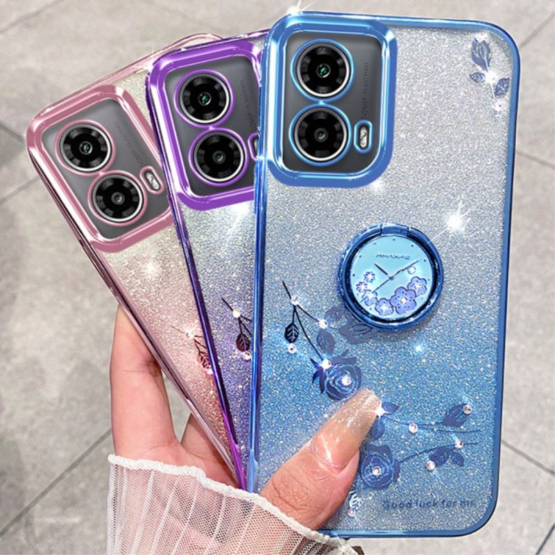 Tok Motorola Edge 50 Fusion Virágok És Strassz Gyűrűtartó