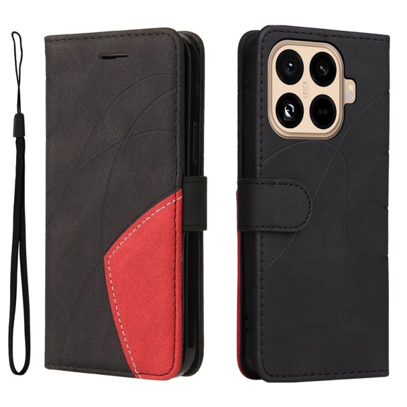 Bőrtok Xiaomi 15t Pro Kétszínű Hullámos