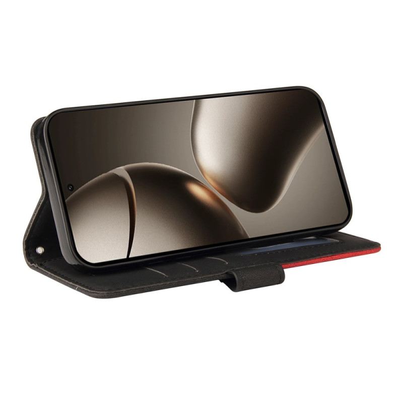 Bőrtok Xiaomi 15t Pro Kétszínű Hullámos