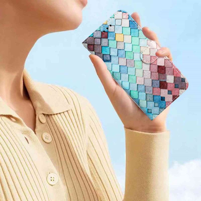 Bőrtok Xiaomi 15t Pro Kockás Minta