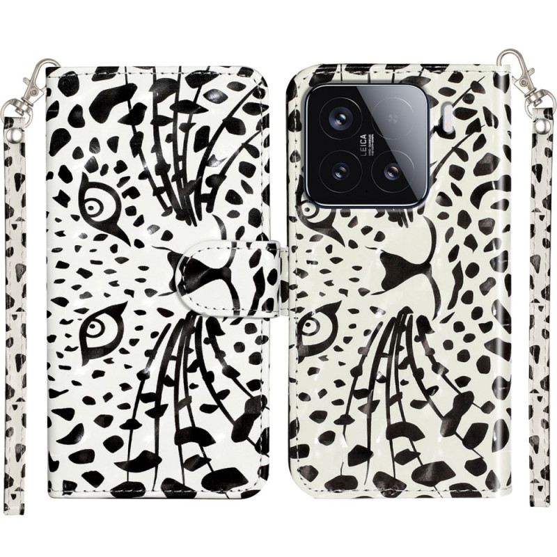 Bőrtok Xiaomi 15t Pro Leopárd Pánt