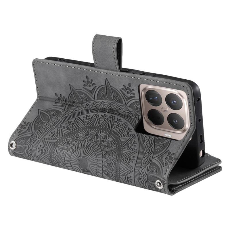 Bőrtok Xiaomi 15t Pro Mandala Velúrhatású Pénztárca