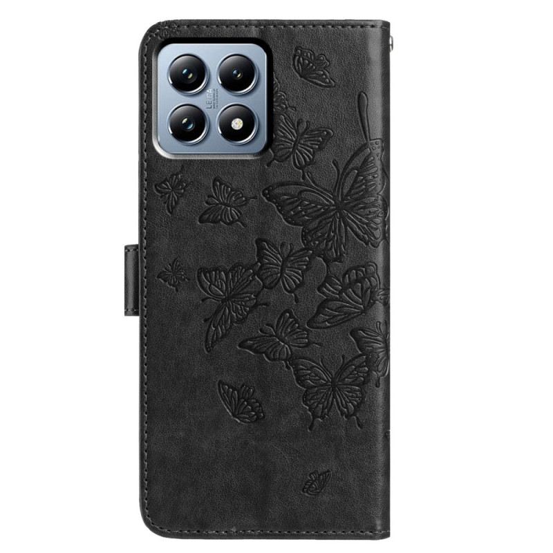 Bőrtok Xiaomi 15t Pro Pillangóminta