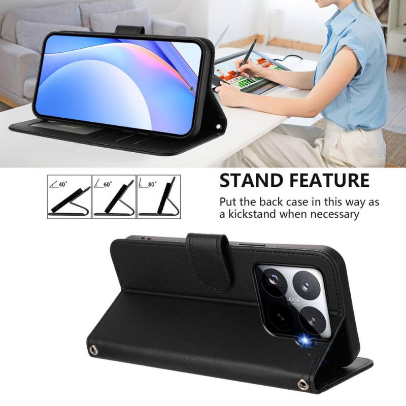 Bőrtok Xiaomi 15t Pro Rfid Védelemmel Ellátott Bőr Hatású