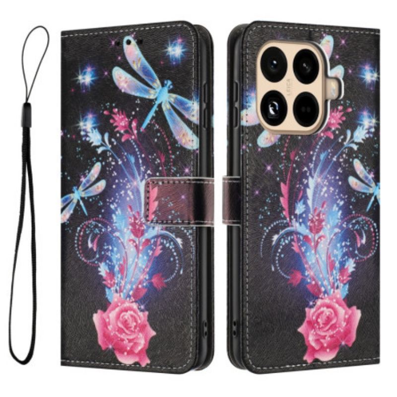 Bőrtok Xiaomi 15t Pro Rózsa És Szitakötők