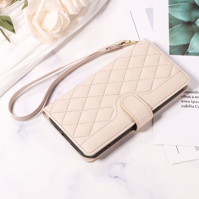 Bőrtok Xiaomi 15t Pro Steppelt Pánttal És Vállpánttal