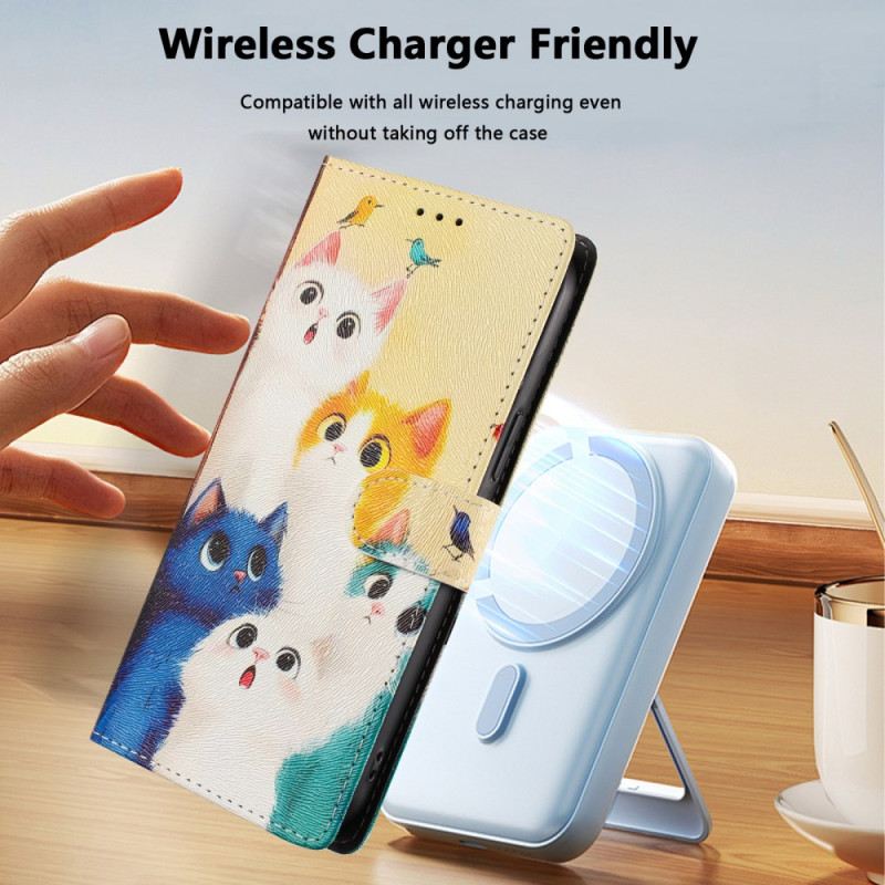 Bőrtok Xiaomi 15t Pro Színes Macskák