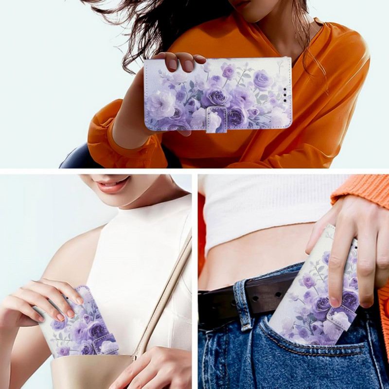 Fliptok Xiaomi 15t Pro Lila Rózsák