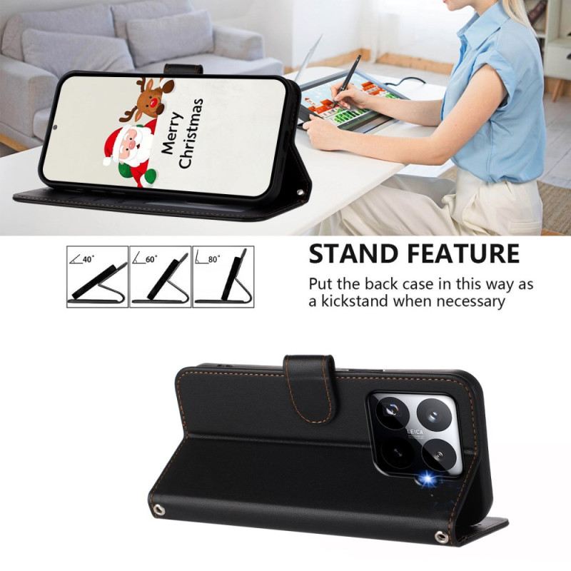 Fliptok Xiaomi 15t Pro Magsafe Bőrhatású Pánttal