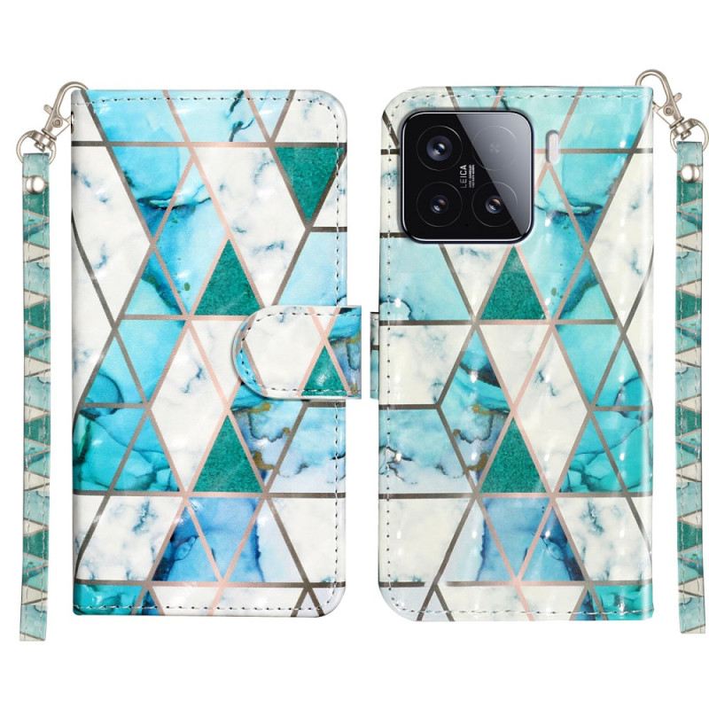 Fliptok Xiaomi 15t Pro Zöld Márvány Pánttal