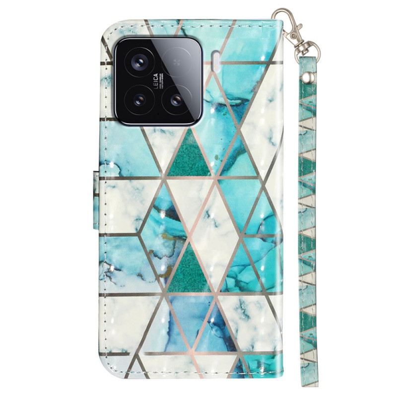 Fliptok Xiaomi 15t Pro Zöld Márvány Pánttal