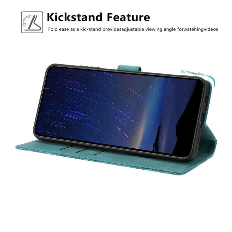 Kinyitható Bőrtok Xiaomi 15t Pro Virággravírozás