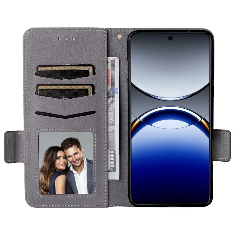 Bőrtok Oppo Find X8 Pro Licsi Szíj Textúra