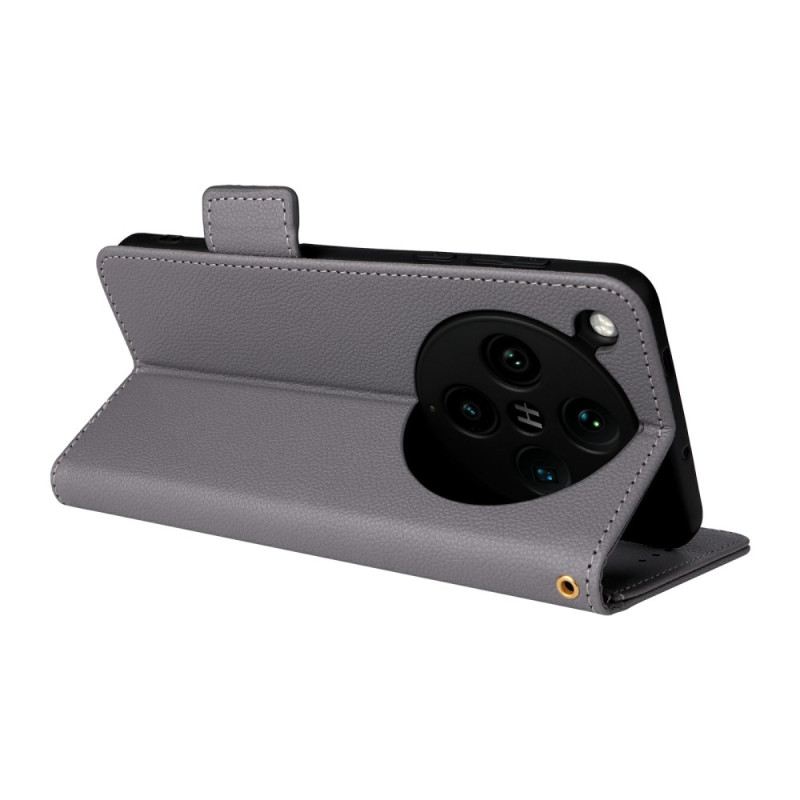 Bőrtok Oppo Find X8 Pro Licsi Szíj Textúra