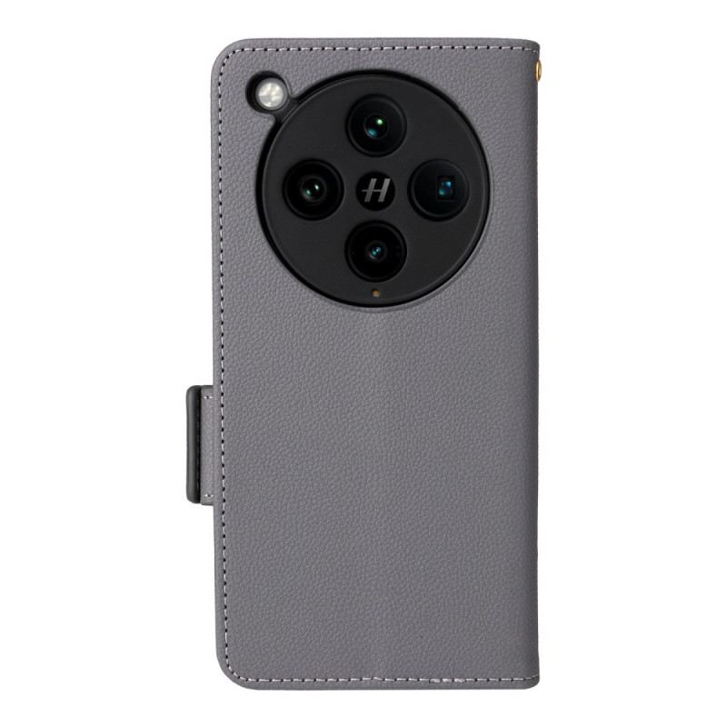 Bőrtok Oppo Find X8 Pro Licsi Szíj Textúra