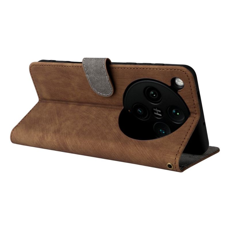 Bőrtok Oppo Find X8 Pro Velúr Hatású Rfid Védelem