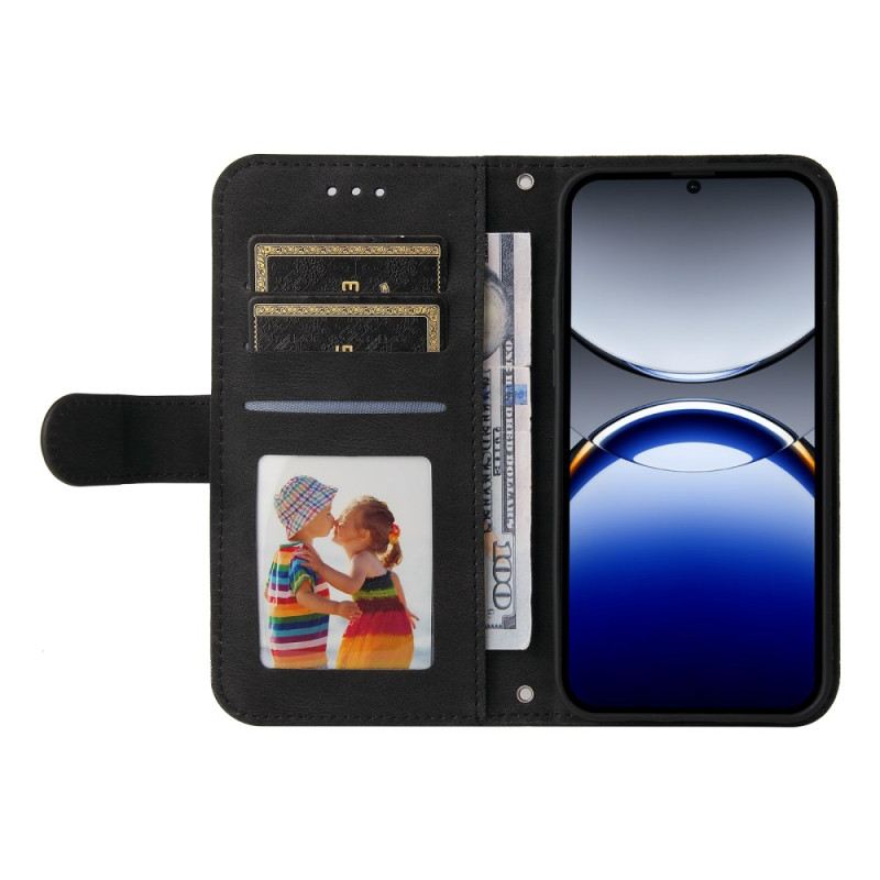 Kinyitható Bőrtok Oppo Find X8 Pro Klasszikus Vintage Szíj