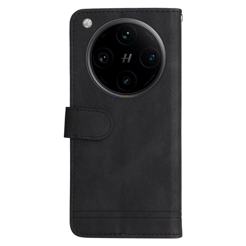 Kinyitható Bőrtok Oppo Find X8 Pro Klasszikus Vintage Szíj