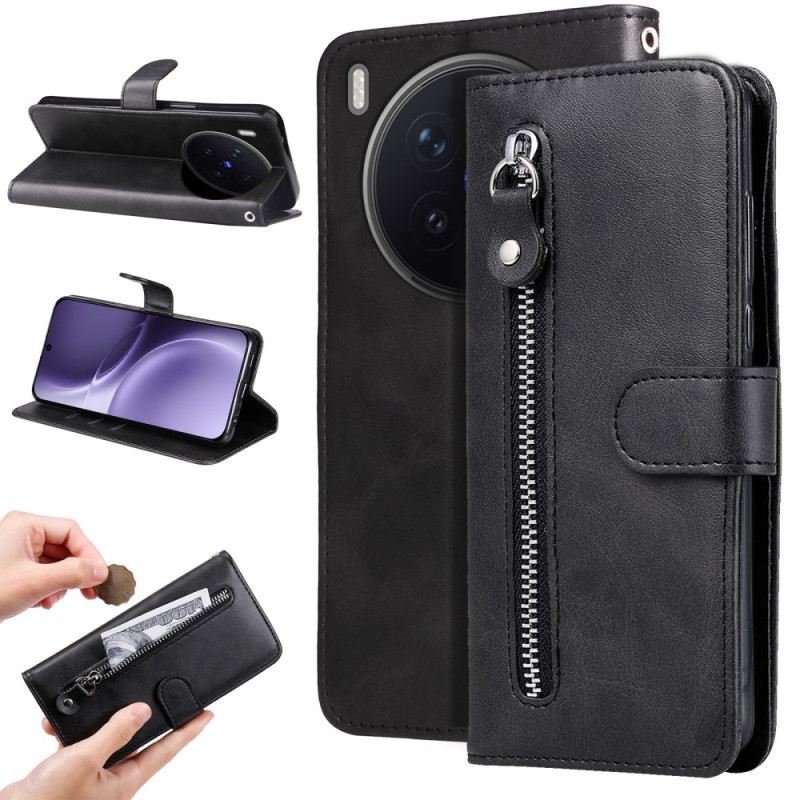 Bőrtok Vivo X300 Pro Cipzáras Zseb