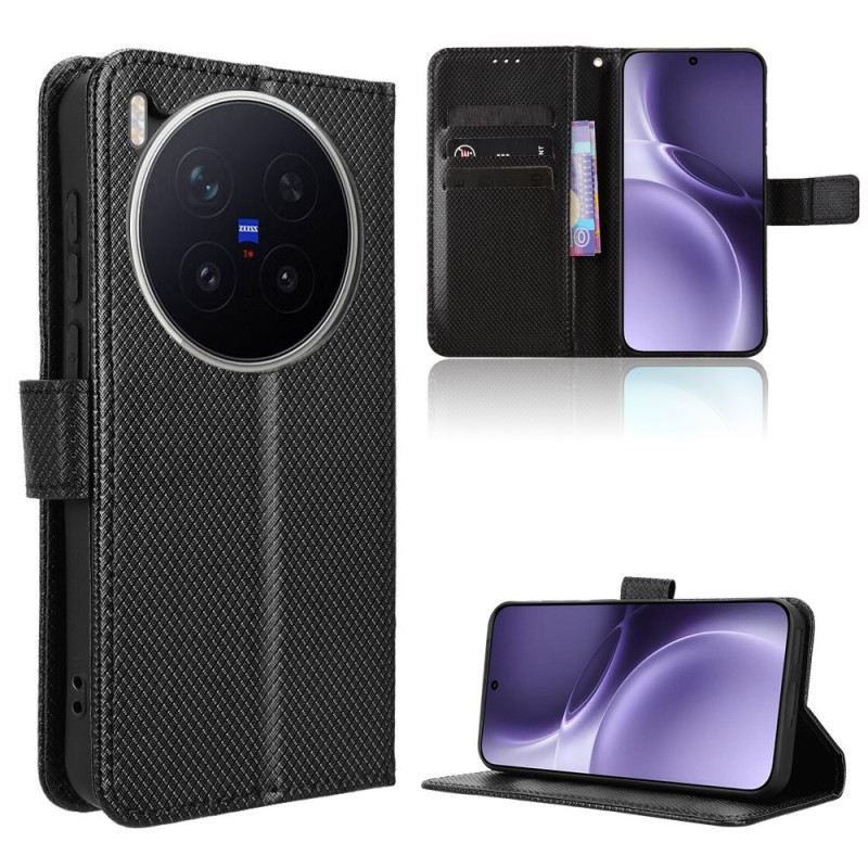 Bőrtok Vivo X300 Pro Gyémánt Textúra