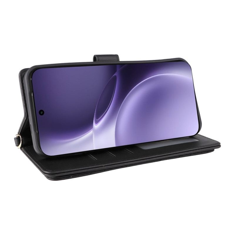 Bőrtok Vivo X300 Pro Steppelt Pánttal És Vállpánttal