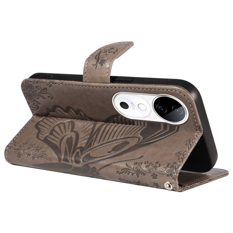 Bőrtok Vivo V40 5g Grafikus Pillangó