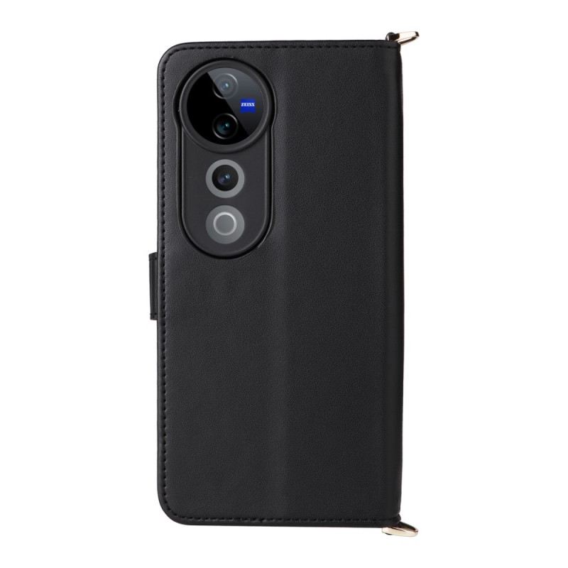 Fliptok Vivo V40 5g Pánttal És Vállpánttal Steppelt