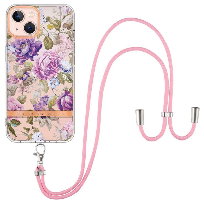 Tok iPhone 15 Plus Láncokat Kordoni Virágok